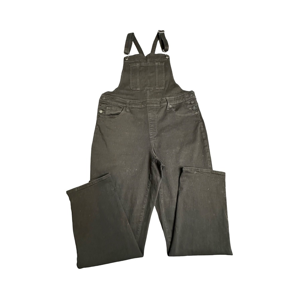 Universal Thread Overalls Womens 12/31R Black Denim Stretch Straight Leg Western